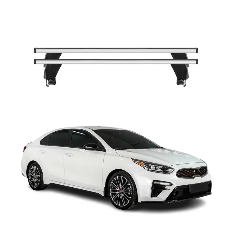Silver Roof Rack Cross Bars For 2019–2024 Kia Forte Sedan 1