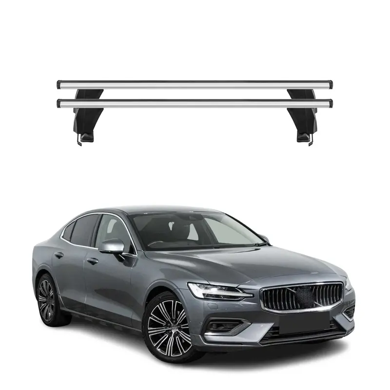 Silver Roof Rack Cross Bars For 2019–2024 Volvo S60 1