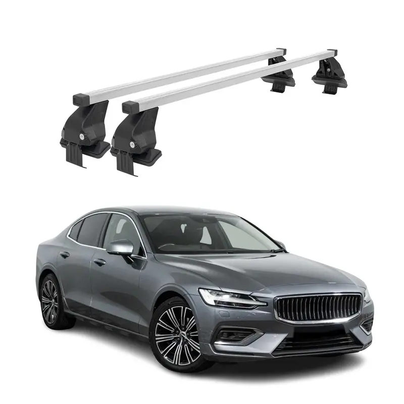 Silver Roof Rack Cross Bars For 2019–2024 Volvo S60 1