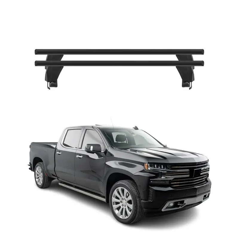 Silver Roof Rack Cross Bars For 2019–2026 Chevrolet Silverado 1500 & 2500 1