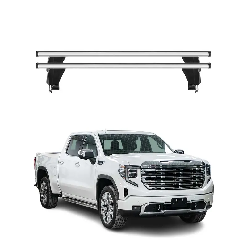 Silver Roof Rack Cross Bars For 2019–2026 Gmc Sierra (1500/2500Hd/3500Hd) & Sierra Ev 1