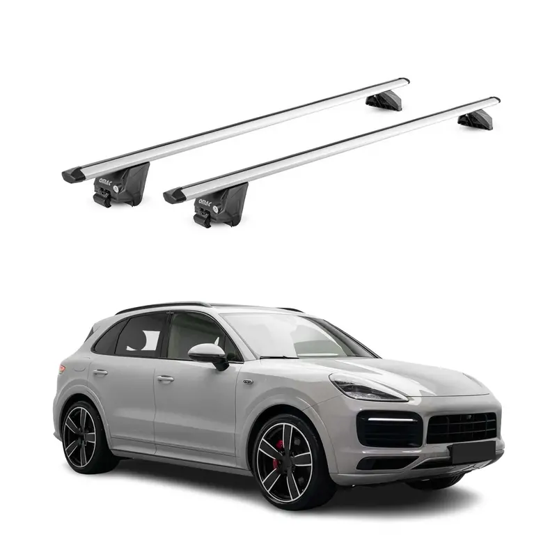 Silver Roof Rack Cross Bars For 2019–2026 Porsche Cayenne 1