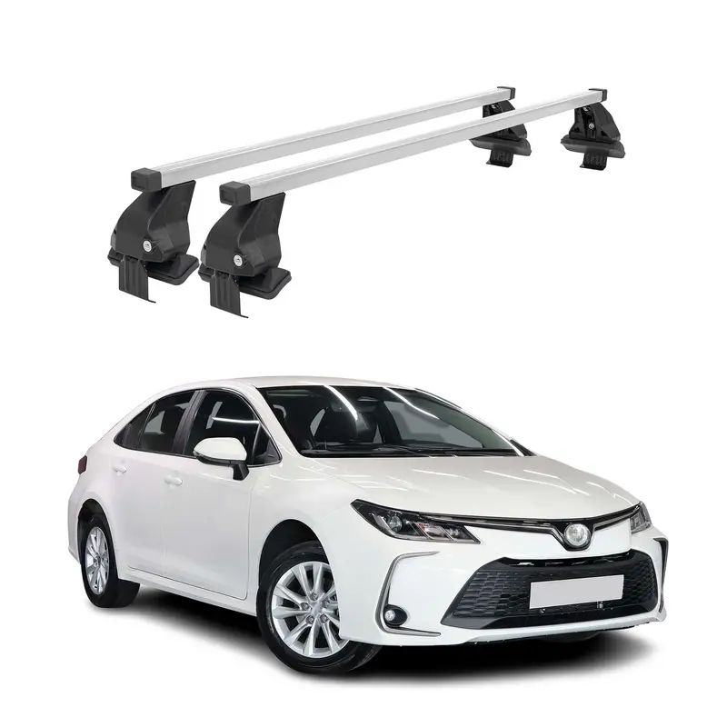 Silver Roof Rack Cross Bars For 2019–2026 Toyota Corolla Sedan 1