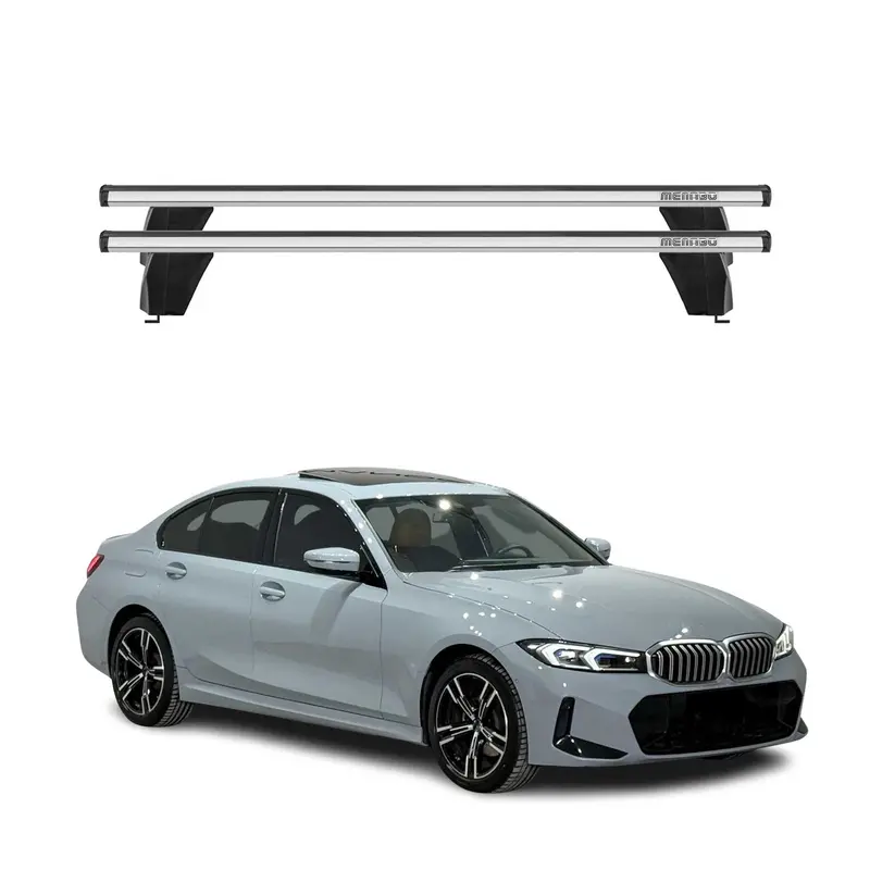 Silver Roof Rack Cross Bars For 2021–2024 Bmw 3 Series G20 & M3 G80 (2019–2024 Fit) 1