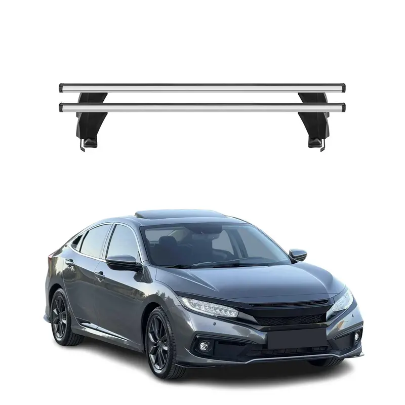 Silver Roof Rack Cross Bars For Honda Civic Sedan (2016–2021) 1