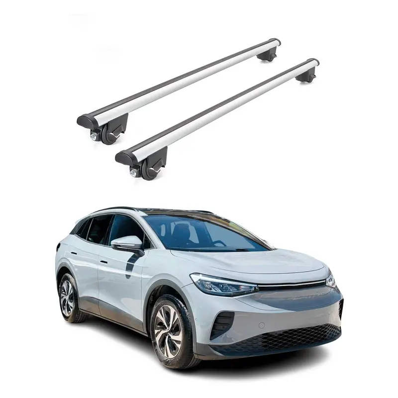 Silver Roof Rack Crossbars Designed For 2021–2024 Vw Id.4 1