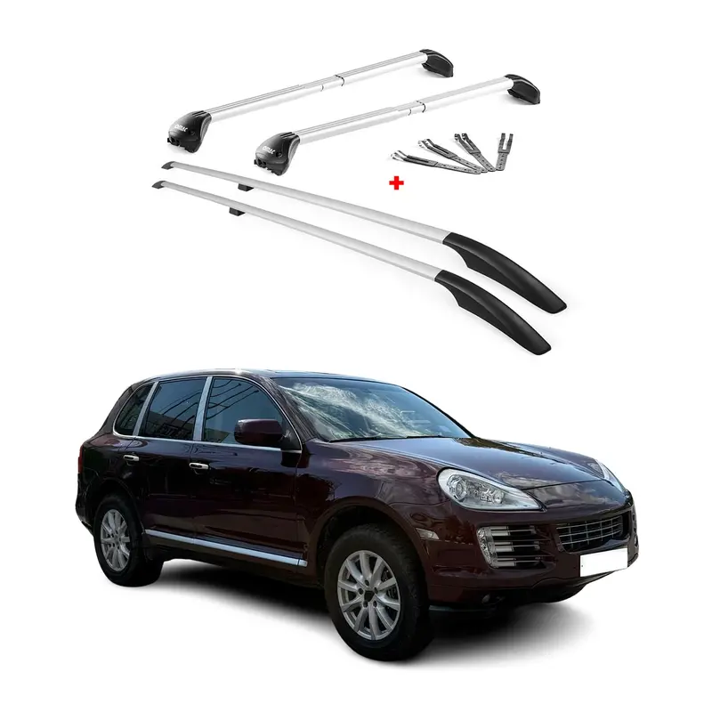 Silver Roof Rack Rails For 2003–2010 Porsche Cayenne Suv 1