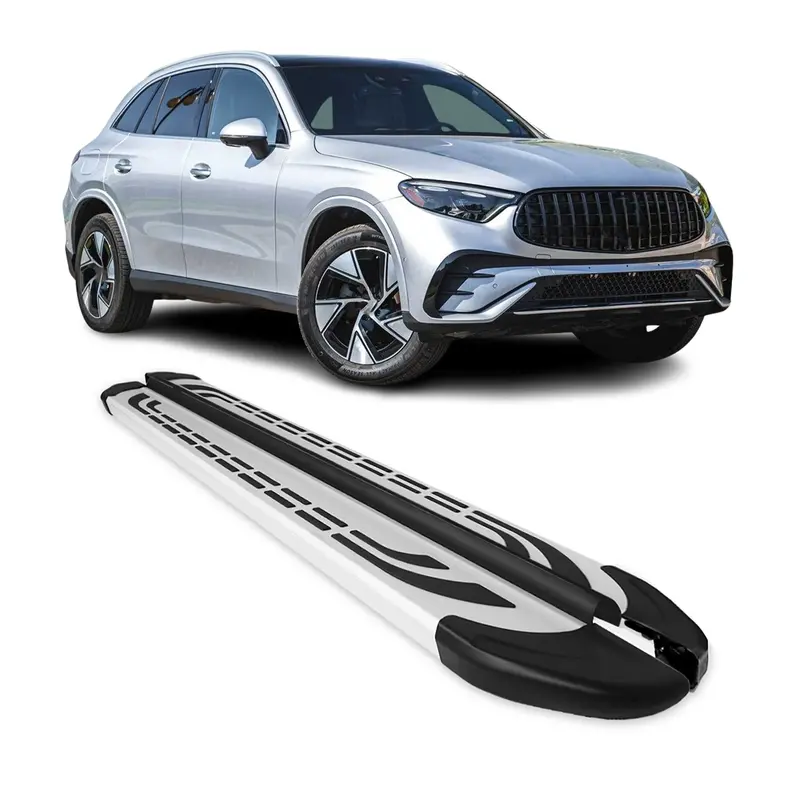 Silver Running Boards & Side Steps For 2023–2026 Mercedes-Benz Glc-Class (X254) 1