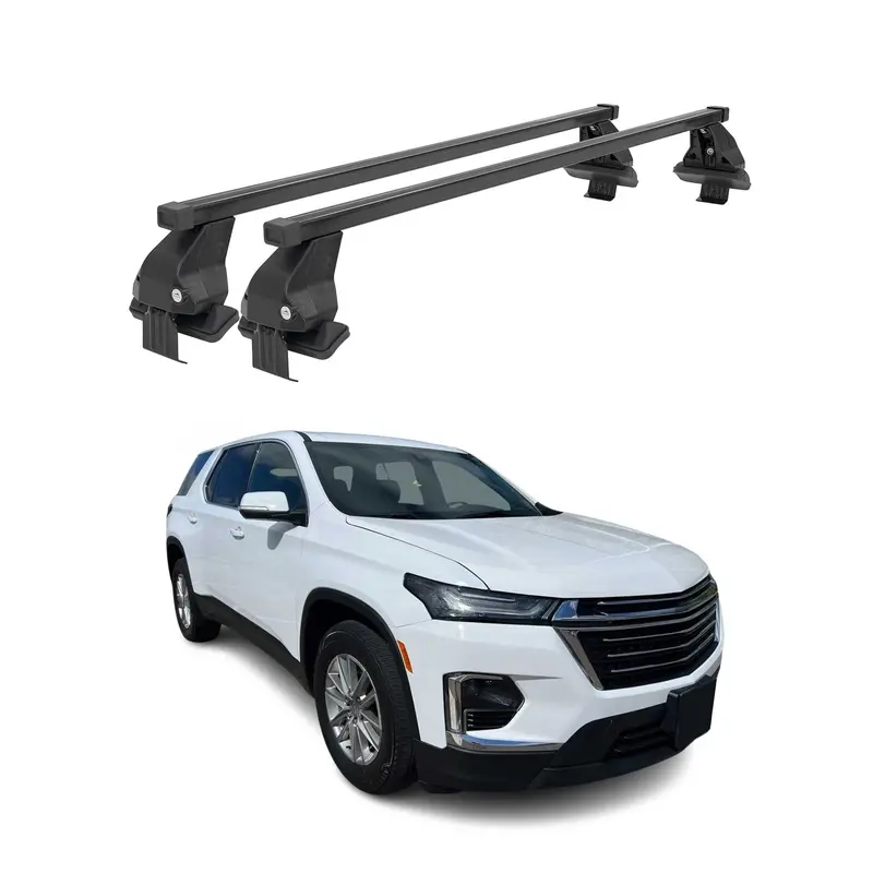 Steel Cross Bars Roof Rack For Chevrolet Traverse (2018–2024), Black, 2-Pack 1