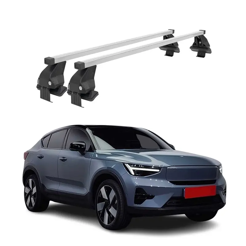 Steel Gray Roof Cross Bars For Volvo C40 Recharge (2022–2026) – 2-Piece Carrier 1