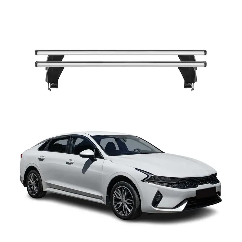 Stylish Aluminum Cross Bars For Kia K5 (2021–2026) – Gray Finish, 2-Piece Set 1
