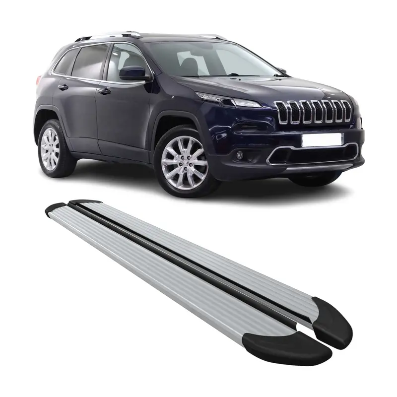 Stylish Running Boards For 2014–2023 Jeep Cherokee – 2-Piece Aluminum Nerf Bars 1