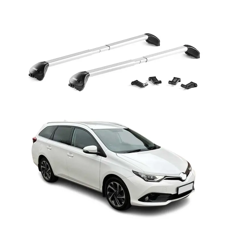 Toyota Auris Wagon Quattro Roof Rack Luggage Carrier (2012–2013) – Aluminum Grey, 2-Piece 1