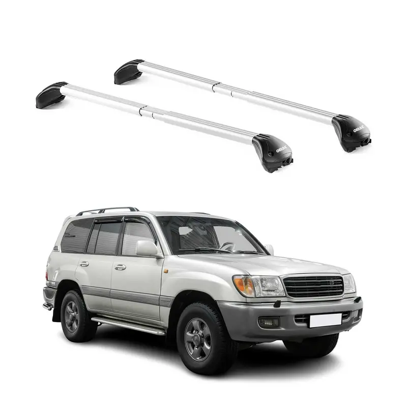 Toyota Land Cruiser Roof Rack Cross Bars (1998–2007) – Rugged Silver Frame 1