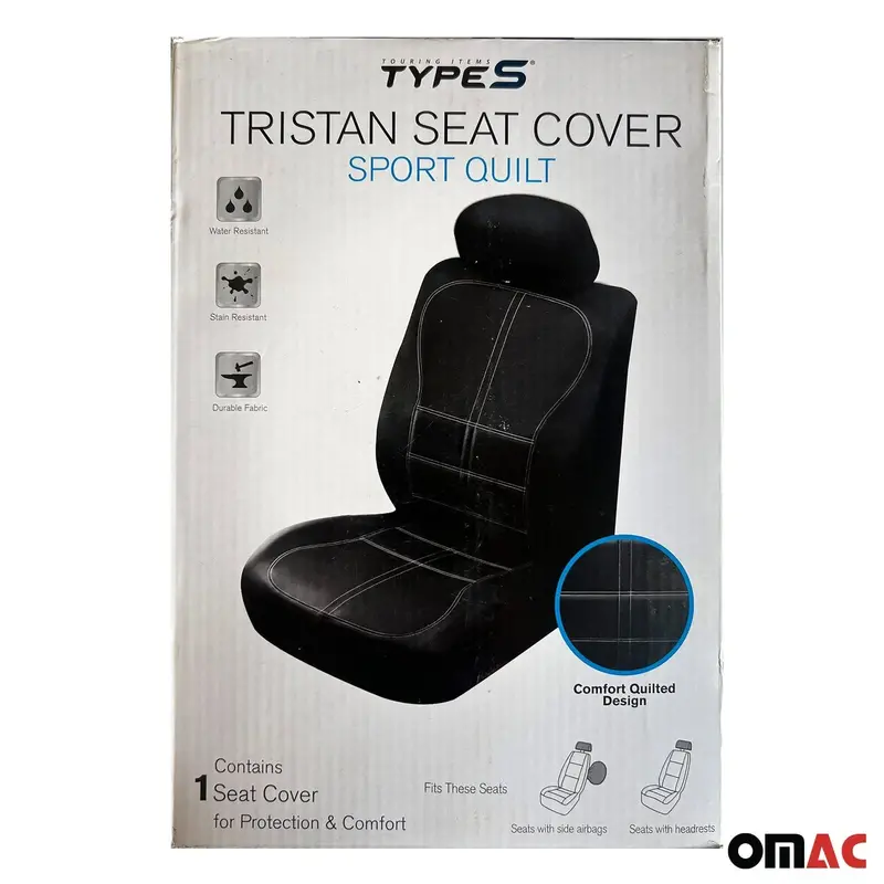Tristan Sport Quilted Black Car Seat Cover – Premium Comfort Fit For Suvs & Trucks 1