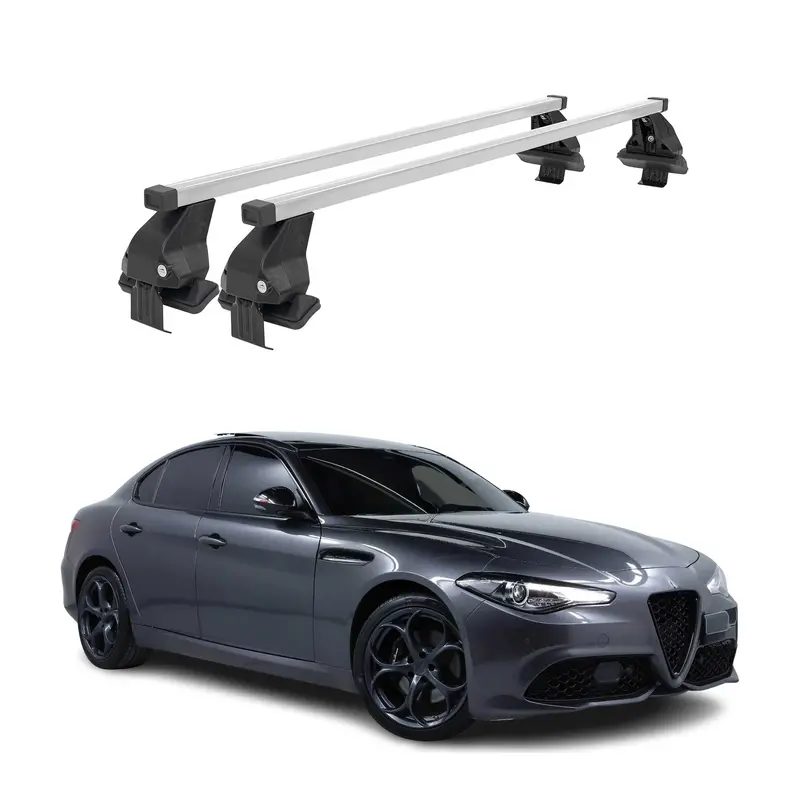 Two-Piece Silver Cross Bars For 2017–2026 Alfa Romeo Giulia 1