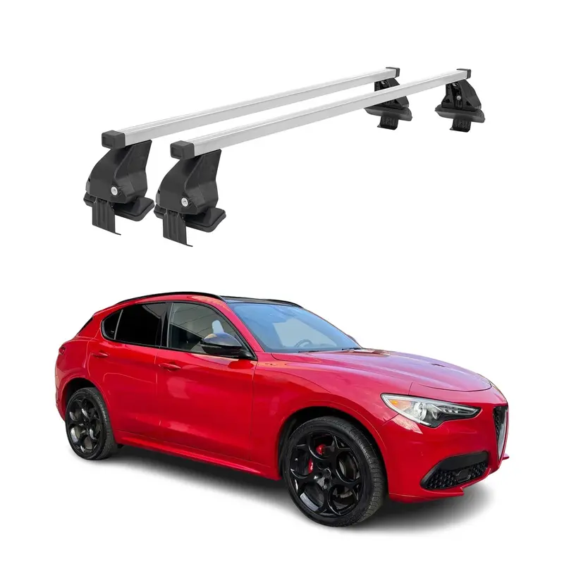 Two-Piece Silver Cross Bars For 2017–2026 Alfa Romeo Stelvio 1