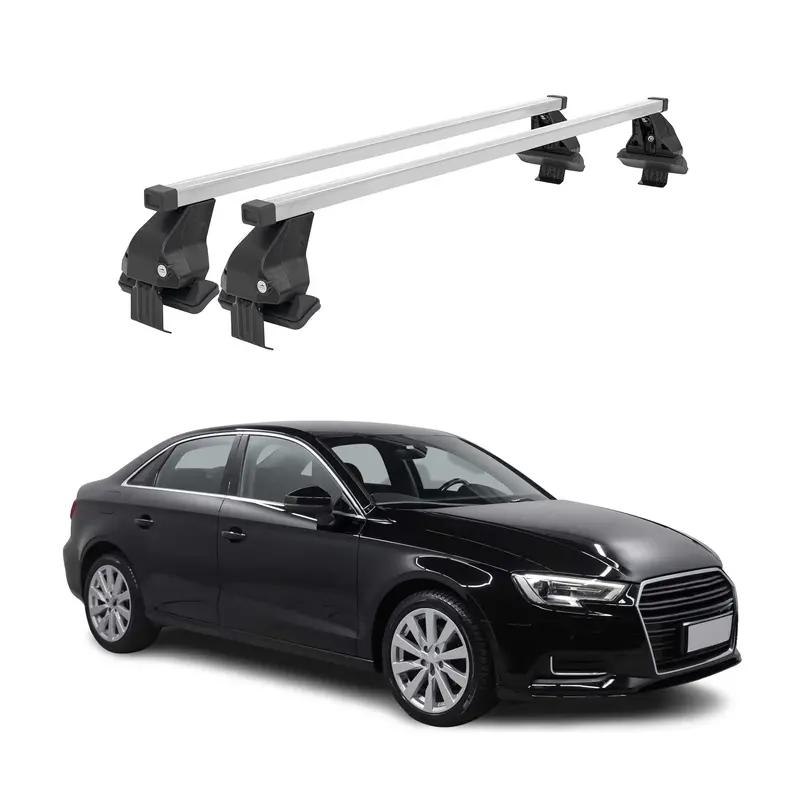 Two-Piece Silver Roof Rack Cross Bars For 2015–2020 Audi A3 & S3 Sedan 1