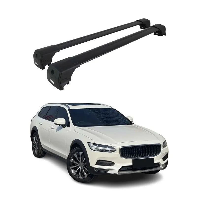 Volvo V90 Cross Country Roof Cross Bars – Matte Black Heavy-Duty Set (2017–2024) 1