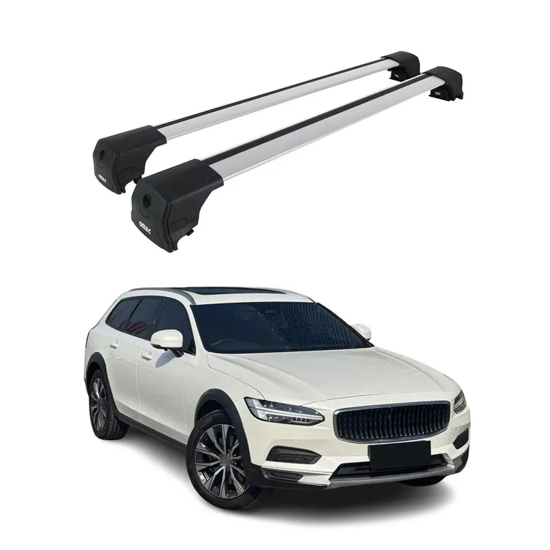 Volvo V90 Roof Rack Cross Bars – Elegant Silver Design (2018–2021) 1